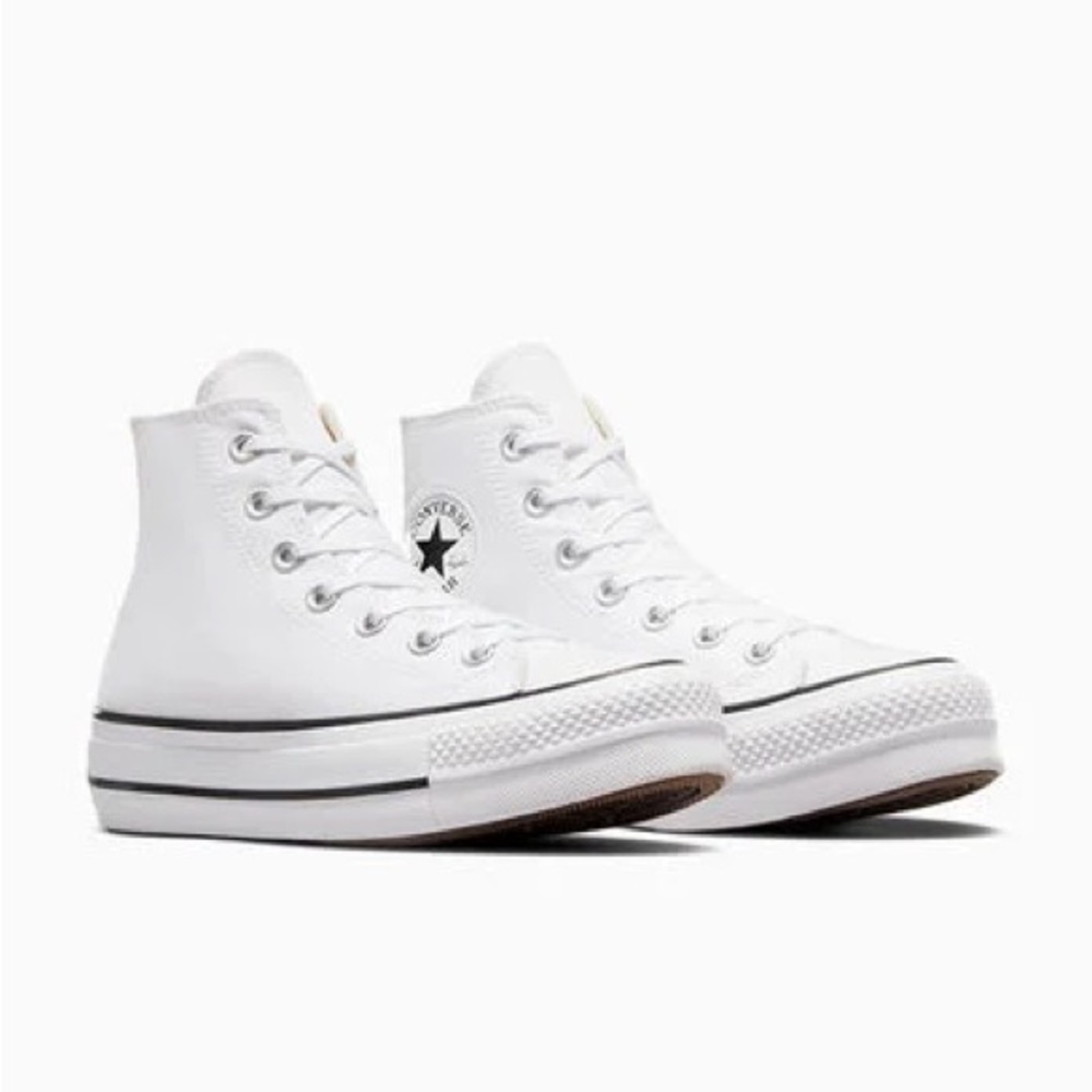 Converse | White Leather High-Top Sneakers - Picture 2 of 4